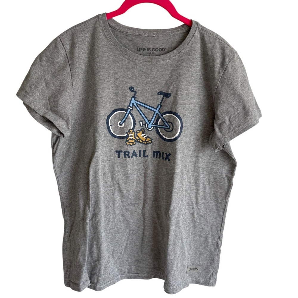 LIFE IS GOOD Gray 'Trail MIx'‎ Ladies Crusher Classic Fit Tee, L